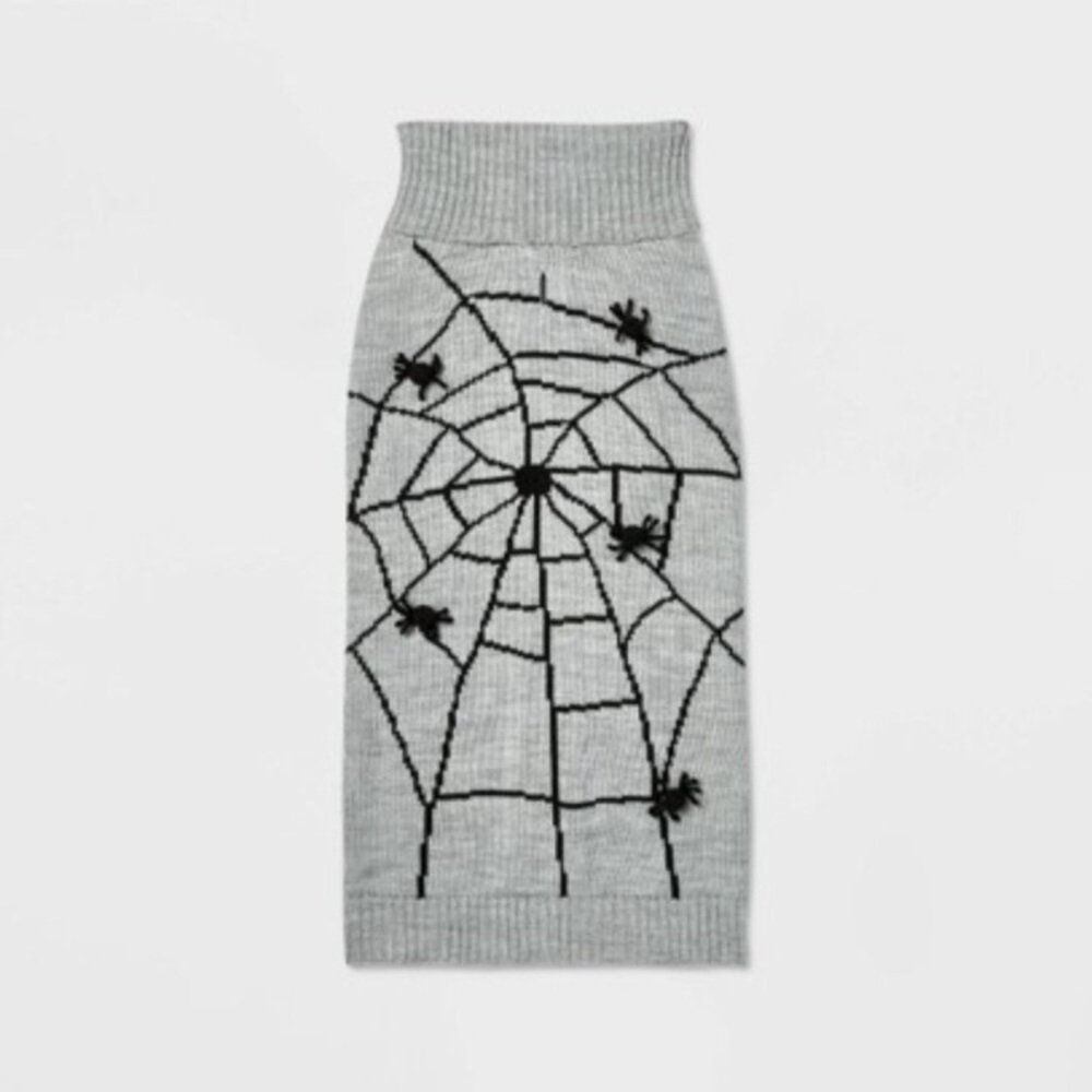 NEW Spiderweb spider Pet Sweater Dog Outfit Turtleneck size small Halloween